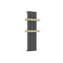 Gunmetal Vertical Single Panel Radiator with Brass Towel Bars 1200 x 500mm - Iraya