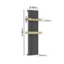 Gunmetal Vertical Single Panel Radiator with Brass Towel Bars 1200 x 500mm - Iraya