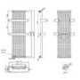 Gunmetal Vertical Single Panel Radiator with Brass Towel Bars 1200 x 500mm - Iraya
