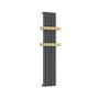 Gunmetal Vertical Single Panel Radiator with Brass Towel Bars 1600 x 500mm - Iraya