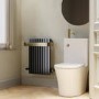 Gunmetal Single Panel Radiator with Brass Towel Bar 600 x 600mm - Iraya