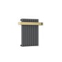 Gunmetal Single Panel Radiator with Brass Towel Bar 600 x 600mm - Iraya