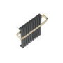 Gunmetal Single Panel Radiator with Brass Towel Bar 600 x 600mm - Iraya