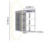 Single Door Oval Recessed Chrome Heated Bathroom Mirror Cabinet with Lights 1150 x 450mm- Irena