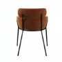 Set of 2 Burnt Orange Velvet Curved Dining Chairs - Isla