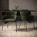Set of 2 Green Velvet Curved Dining Chairs - Isla
