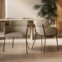 ALMOST PERFECT - Set of 2 Beige Faux Leather Curved Dining Chairs - Isla