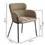 ONLY OPENED - Set of 2 Beige Faux Leather Curved Dining Chairs - Isla