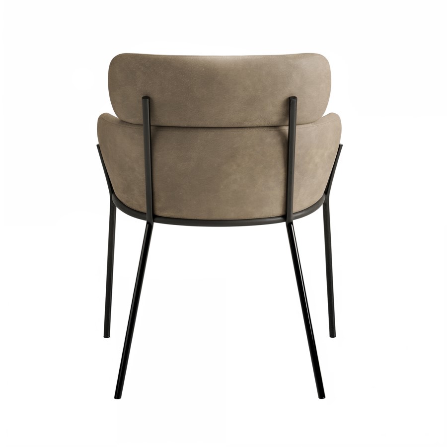 ONLY OPENED - Set of 2 Beige Faux Leather Curved Dining Chairs - Isla