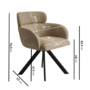 GRADE A1 - Set of 2 Beige Faux Leather Curved Swivel Dining Chairs - Isla