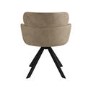 GRADE A1 - Set of 2 Beige Faux Leather Curved Swivel Dining Chairs - Isla