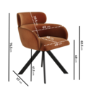 Set of 6 Burnt Orange Curved Swivel Dining Chairs - Isla