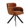 Set of 6 Burnt Orange Curved Swivel Dining Chairs - Isla