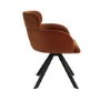 Set of 6 Burnt Orange Curved Swivel Dining Chairs - Isla
