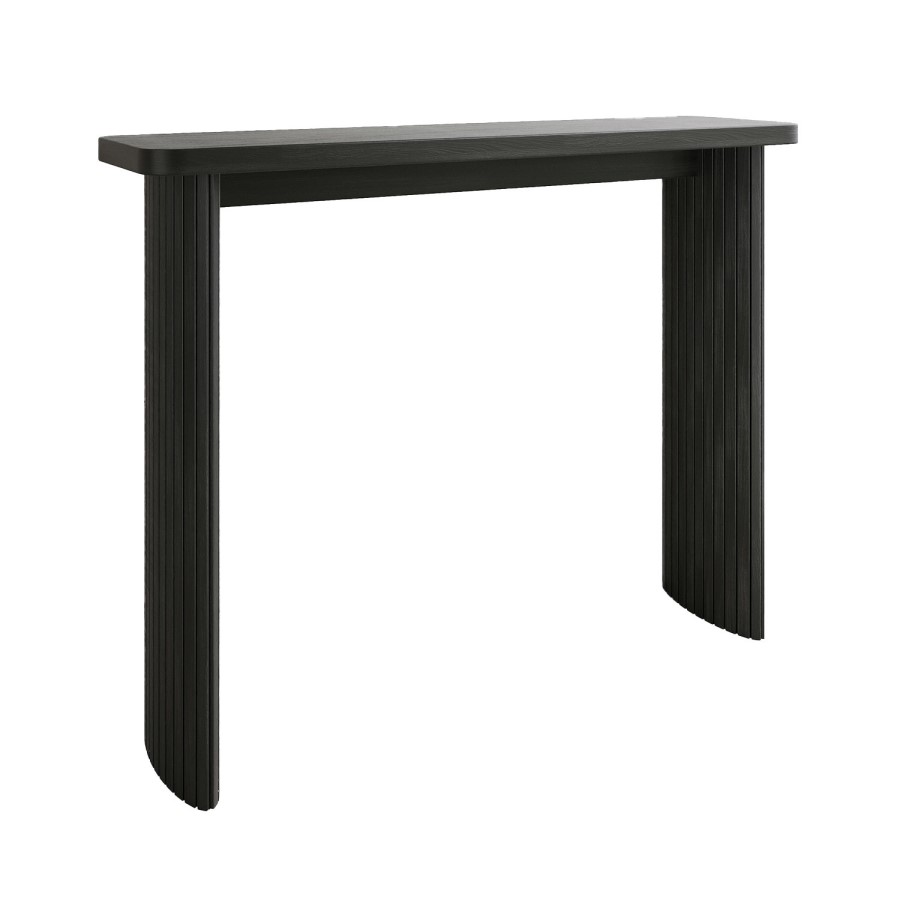 Slim & Narrow Black Oak Console Table - Jarel