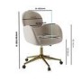 Beige Chenille Swivel Office Chair - Joelle