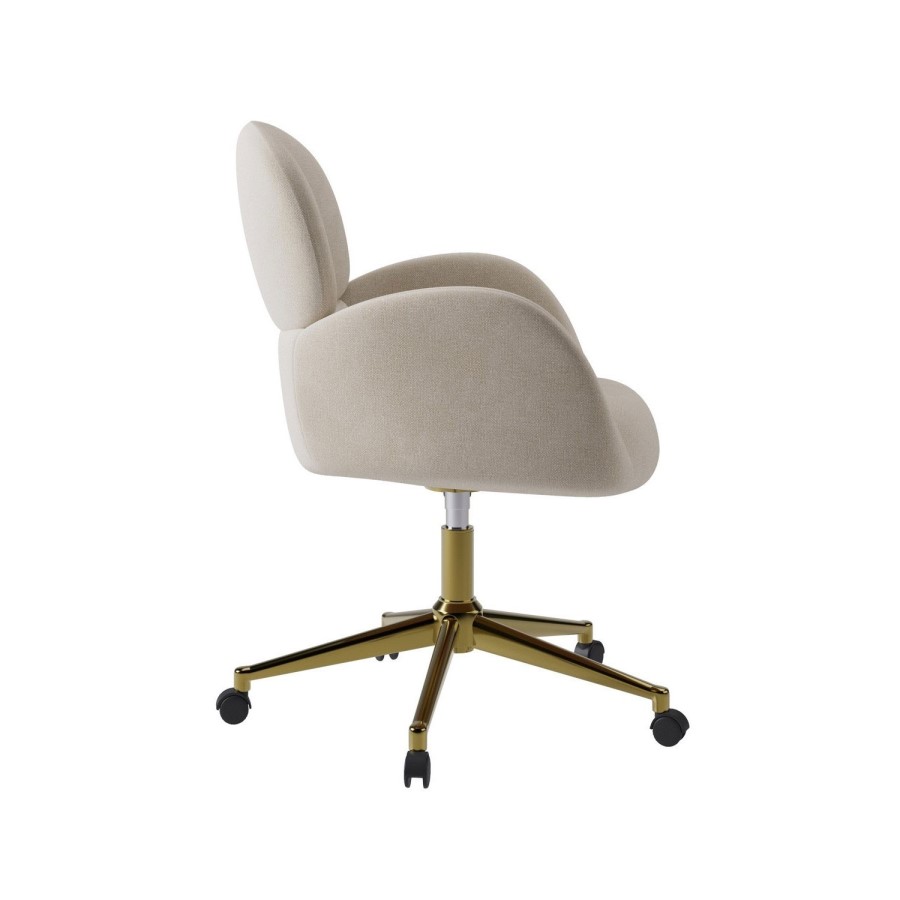 Beige Chenille Swivel Office Chair - Joelle