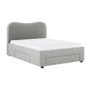 Grey Upholstered Double Bed Frame with Storage Drawers – Joanie
