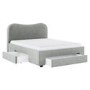 Grey Upholstered King Size Bed Frame with Storage Drawers – Joanie