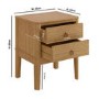 ONLY OPENED - Light Wood 2 Drawer Bedside - Josephine