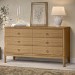 Wide Solid Light Pine Wood 6 Drawer Chest of Drawers - Josephine