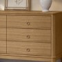 Wide Solid Light Pine Wood 6 Drawer Chest of Drawers - Josephine