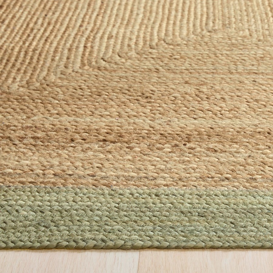 Natural Jute Rug with Green Border - 150 x 80 cm - Origins