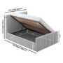 Grey Velvet Small Double Side-Lift Ottoman Bed - Khloe