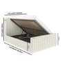 Cream Upholstered Double Side-Lift Ottoman Bed - Khloe