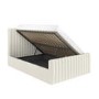 Cream Upholstered Double Side-Lift Ottoman Bed - Khloe
