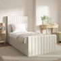 Cream Upholstered Single Side-Lift Ottoman Bed - Khloe