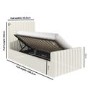 Cream Upholstered Single Side-Lift Ottoman Bed - Khloe