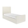 Cream Upholstered Single Side-Lift Ottoman Bed - Khloe