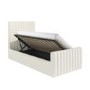 Cream Upholstered Single Side-Lift Ottoman Bed - Khloe