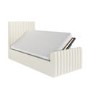 Cream Upholstered Single Side-Lift Ottoman Bed - Khloe