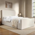 KHL017SDA Cream Upholstered Small Double Side-Lift Ottoman Bed - Khloe