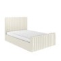 Cream Upholstered Small Double Side-Lift Ottoman Bed - Khloe