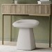 Cream Textured Fabric Swivel Dressing Table Stool - Koda