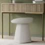 Cream Textured Fabric Swivel Dressing Table Stool - Koda