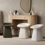 Green Chenille Swivel Dressing Table Stool - Koda