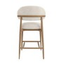 Set of 4 Beige Upholstered Curved Kitchen Stools With Solid Oak Exposed Back - Kori