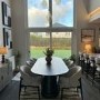 Cream and Black Upholstered Curved Kitchen Stool With Wooden Exposed Back - Kori