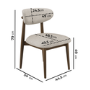 Walnut and Beige Upholstered Curved Dining Chair with Solid Wood Open Back - Kori