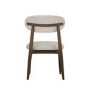 Walnut and Beige Upholstered Curved Dining Chair with Solid Wood Open Back - Kori