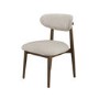 Walnut and Beige Upholstered Curved Dining Chair with Solid Wood Open Back - Kori