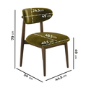 Walnut Finish Extendable Dining Table Set with 6 Green Upholstered Dining Chairs - Seats 6 - Jarel