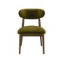 Walnut Finish Extendable Dining Table Set with 6 Green Upholstered Dining Chairs - Seats 6 - Jarel