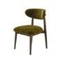 Walnut Finish Extendable Dining Table Set with 6 Green Upholstered Dining Chairs - Seats 6 - Jarel