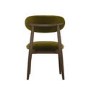 Walnut Finish Extendable Dining Table Set with 6 Green Upholstered Dining Chairs - Seats 6 - Jarel