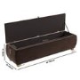 Brown Velvet Ottoman Storage Blanket Box 150cm - Lacey